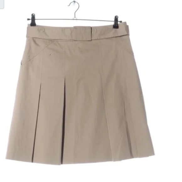 Escada Sport Rudy Skirt Medium Beige Khaki Cotton Pleated Cargo Safari Pockets M - Picture 3 of 14